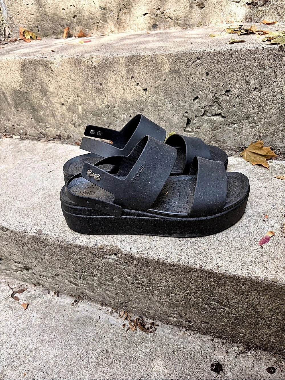 Crocs Brooklyn Low Wedge Black Platform Sandals